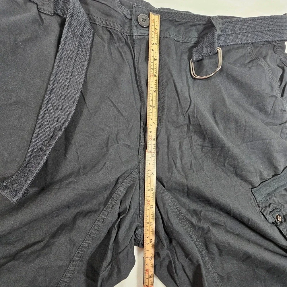 XRAY JEANS Mens Navy Blue Cargo Shorts Belted‎ Knee Length Size 40